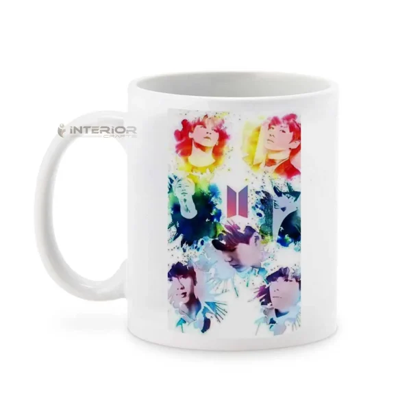 "BTS Members Music Band V Suga J-Hope Jungkook Jin Jimin Rm BTS Signature" Ceramic Mug. - Image 4