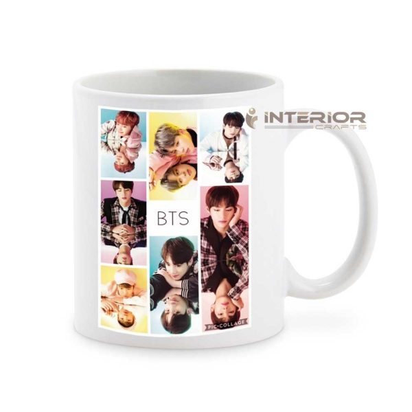 "BTS CHHAAP Members Magazine Music Band V Suga J-Hope Jungkook Jin Jimin Rm" Printed White Ceramic Mug. - Image 2