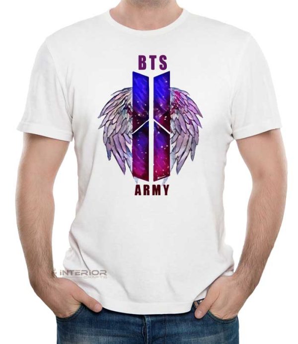 "BTS ARMI LOGO " Printed T- Shirt For Men Half Sleeve Round Neck T-Shirt. - Image 5