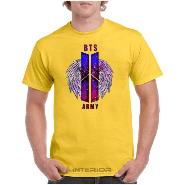 "BTS ARMI LOGO " Printed T- Shirt For Men Half Sleeve Round Neck T-Shirt. - Image 2