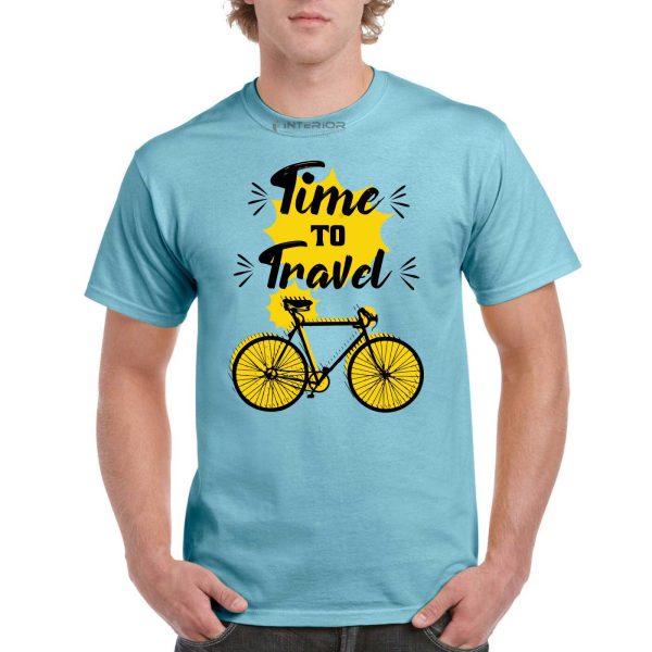 "Time To Travel" Printed T- Shirt For Men Half Sleeve Round Neck T-Shirt. - Image 4