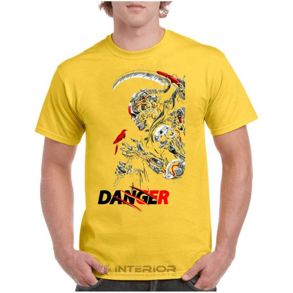 "DANGER " Printed T- Shirt For Men Half Sleeve Round Neck T-Shirt.