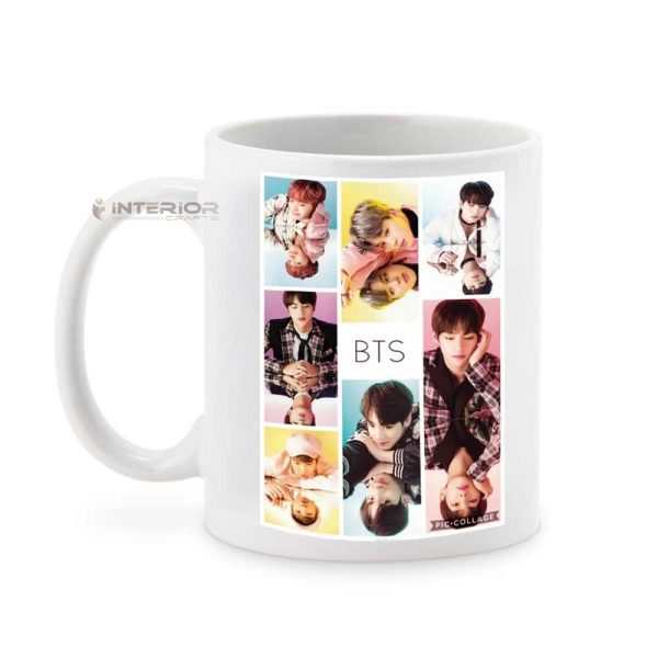 "BTS CHHAAP Members Magazine Music Band V Suga J-Hope Jungkook Jin Jimin Rm" Printed White Ceramic Mug. - Image 3