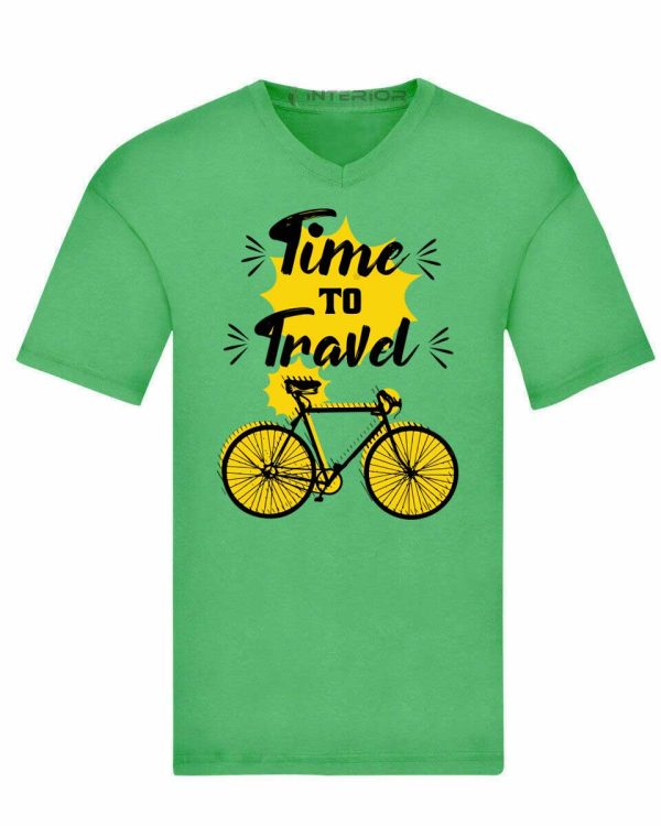 "Time To Travel" Printed T- Shirt For Men Half Sleeve Round Neck T-Shirt. - Image 2