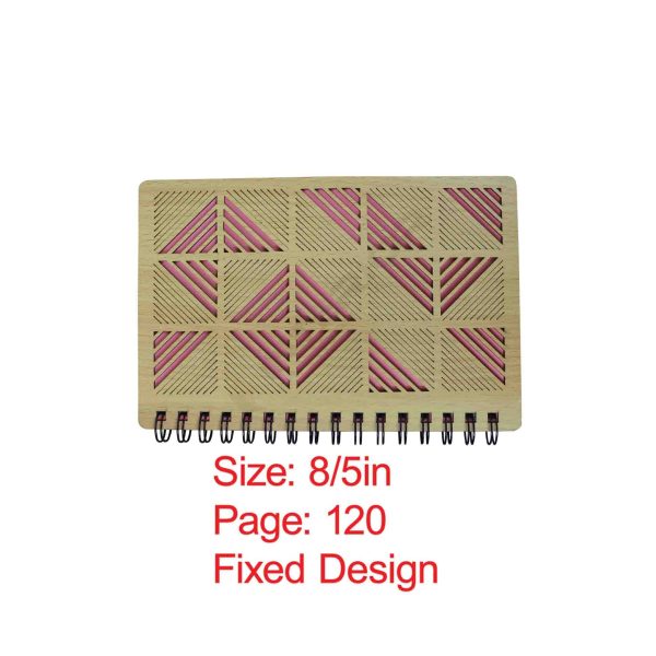 Wooden Diamond Cut Design Spiral Notebook. - Image 3