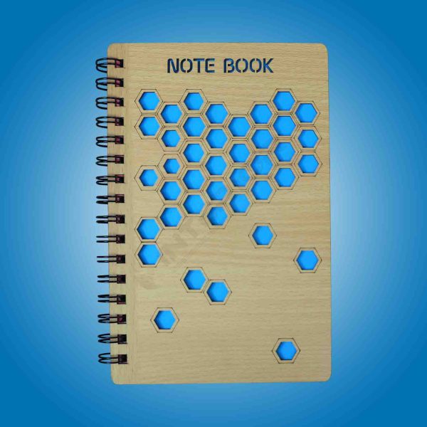 Wooden Diamond Design Spiral Notebook. - Image 3