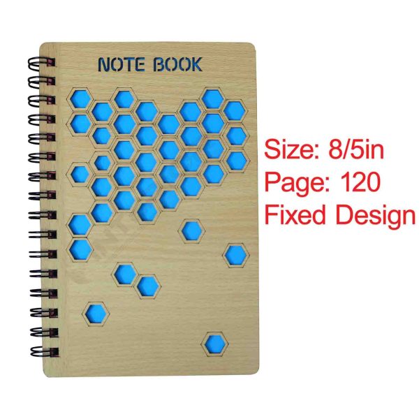 Wooden Diamond Design Spiral Notebook. - Image 2