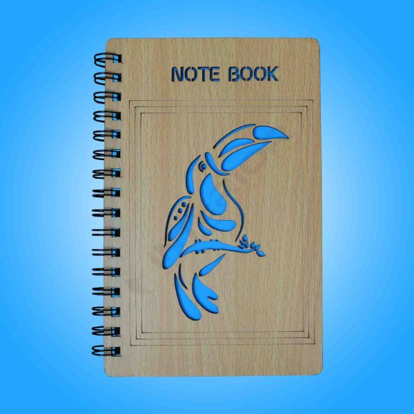 Wooden Spiral Notebook Parrot.