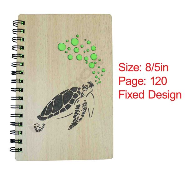 Wooden Spiral Notebook Turtle. - Image 3