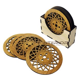 "Wooden Tea Coaster Set - (6pcs)"