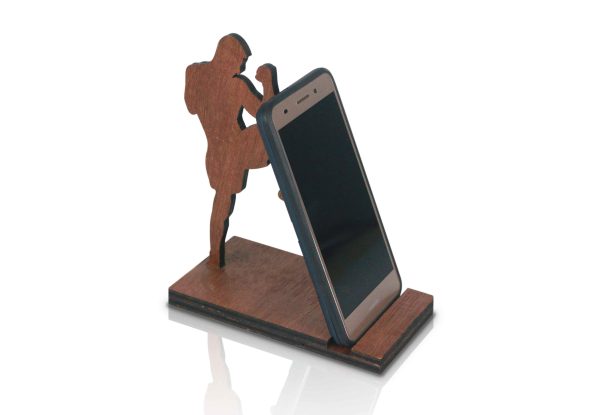 "Wooden Boxer Mobile Phone Stand"