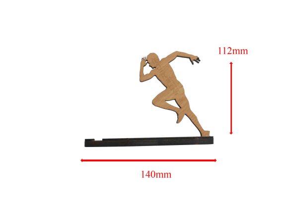 "Wooden Man Running Style Phone Stand" - Image 2
