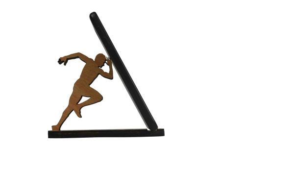 "Wooden Man Running Style Phone Stand" - Image 4