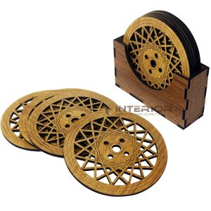 "Wooden Tea Coaster Set - (6pcs)"