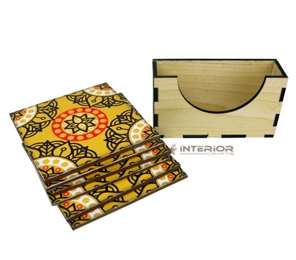 "Colorful Printed PVC Coasters" Waterproof Durable Set of (6 Pieces). - Image 2