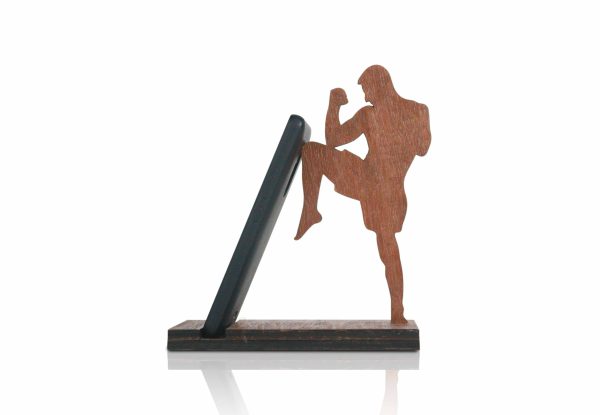 "Wooden Boxer Mobile Phone Stand" - Image 3