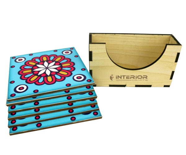 "Colorful Printed PVC Coasters" Waterproof Durable Set of (6 Pieces). - Image 2