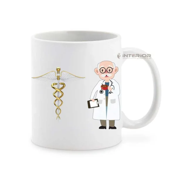 Doctor Theme Great Doctor Motivational Quotes Printed Ceramic White Mug. - Image 3