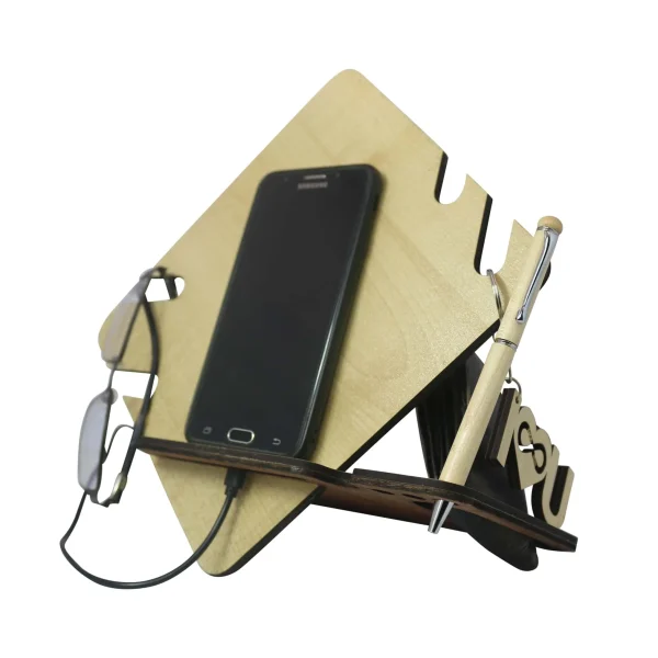 "Wooden docking station"