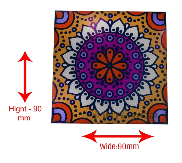 "Colorful Printed PVC Coasters" Waterproof Durable Set of (6 Pieces). - Image 4