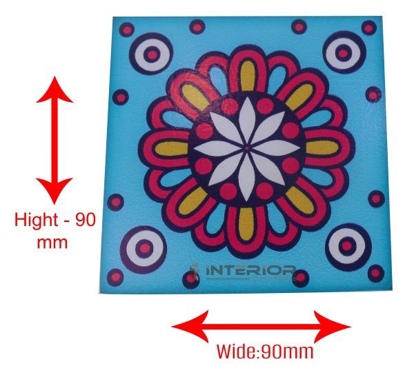 "Colorful Printed PVC Coasters" Waterproof Durable Set of (6 Pieces). - Image 3