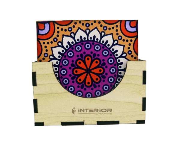 "Colorful Printed PVC Coasters" Waterproof Durable Set of (6 Pieces). - Image 3