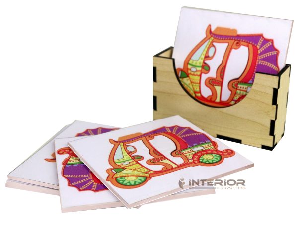 "Colorful Printed PVC Coasters" Waterproof Durable Set of (6 Pieces). - Image 4