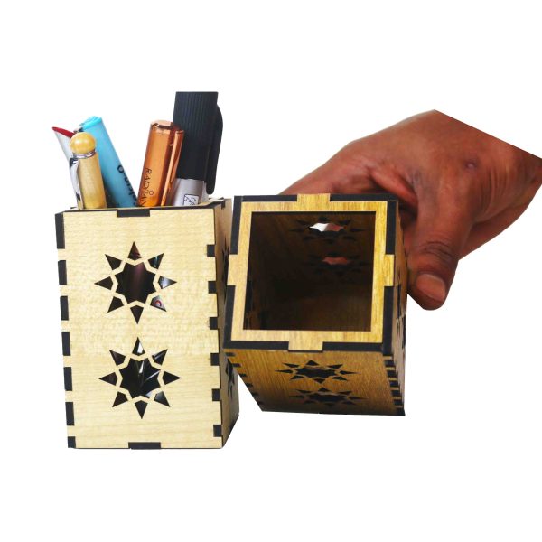 "Wooden Star Art Pen/Pencell Holder"(White) - Image 4
