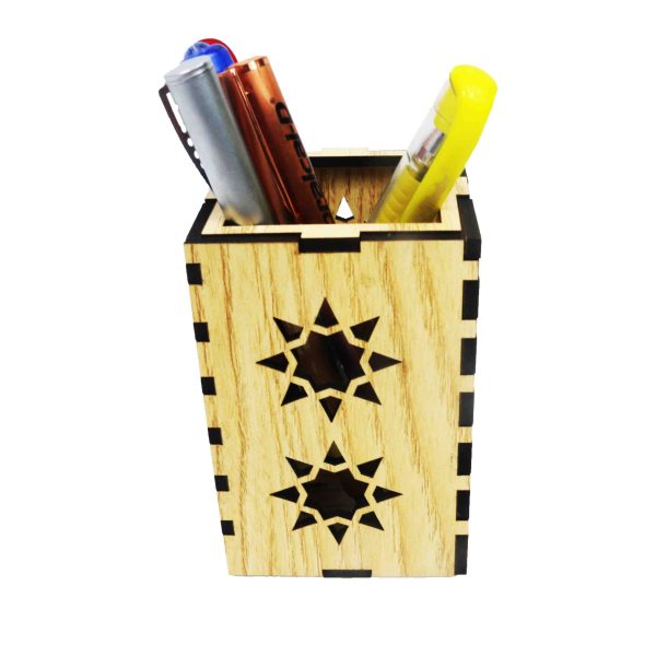"Wooden Star Art Pen/Pencell Holder"(White)