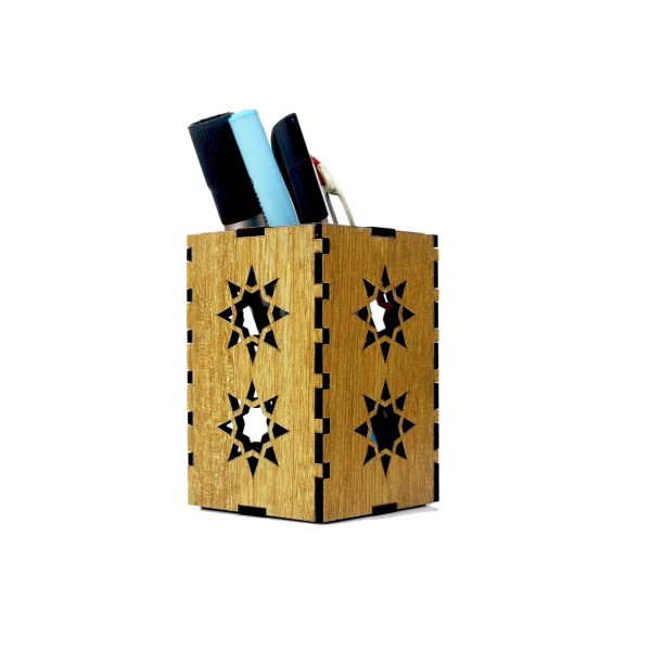 "Wooden Star Art Pen/Pencell Holder"(Red)