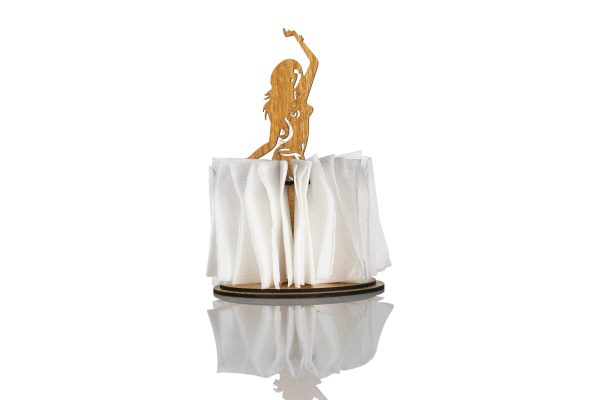 "Wooden Women Shape Table Tissue Holder" - Image 3