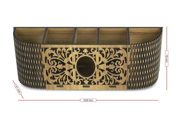 "Wooden Unique Multi Desk Organizer" Multi-Functional Stationary Holder. - Image 2