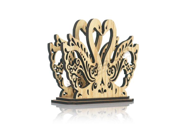 "Wooden Swan Napkin Holder Table Tissue Holder" - Image 3