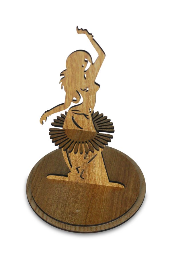 "Wooden Women Shape Table Tissue Holder" - Image 2