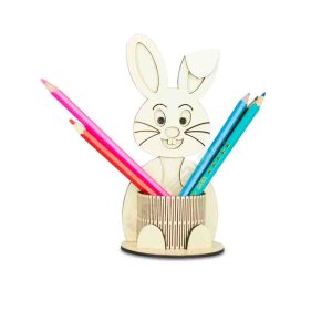 "Wooden Rabbit Pencil Holder For Kids"
