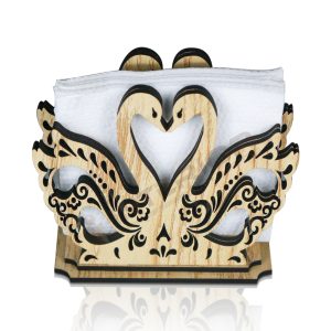 "Wooden Swan Napkin Holder Table Tissue Holder"