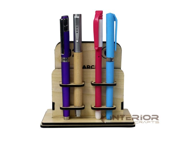 "Wooden Desk Calendar With A Pen Holder" (White) 2025 - Image 2
