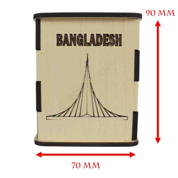 "Wooden Pen holder Bangladesh Map and Smr̥tisaudha/Memorial" - Image 3