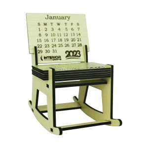 "Wooden Rocking Chair Desk Calendar" (2025)