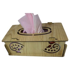 Wooden Tissue Box Cover, Rectangular Facial Tissue Holder (White)