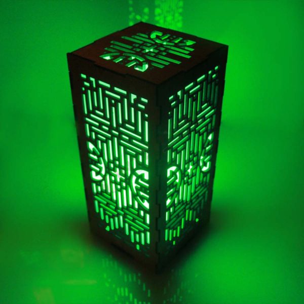 "Wooden Geometric Bedside / Table Lamp" LED Color Night Lights. - Image 2