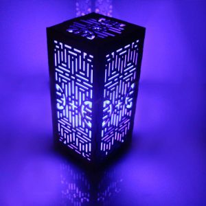 "Wooden Geometric Bedside / Table Lamp" LED Color Night Lights.