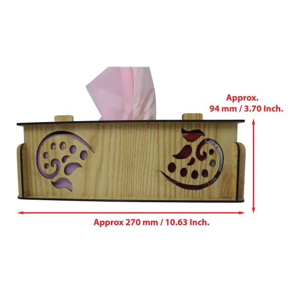 Wooden Tissue Box Cover, Rectangular Facial Tissue Holder (White) - Image 3