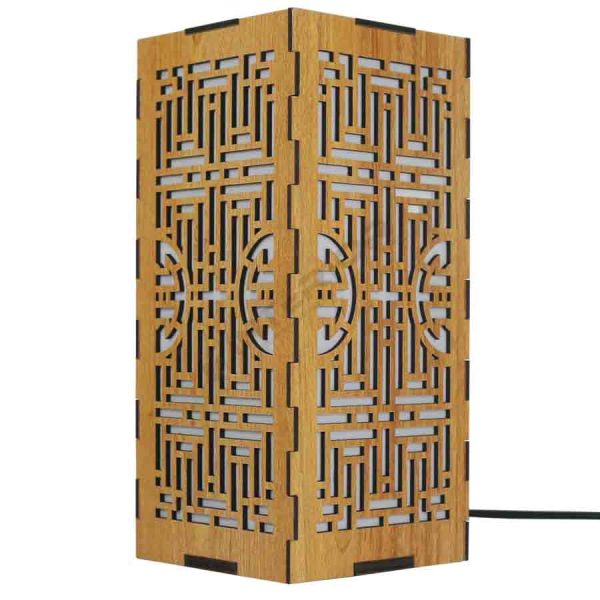 "Wooden Geometric Bedside / Table Lamp" LED Color Night Lights. - Image 5