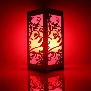 "Wooden Floral Laser Cut Lamp"